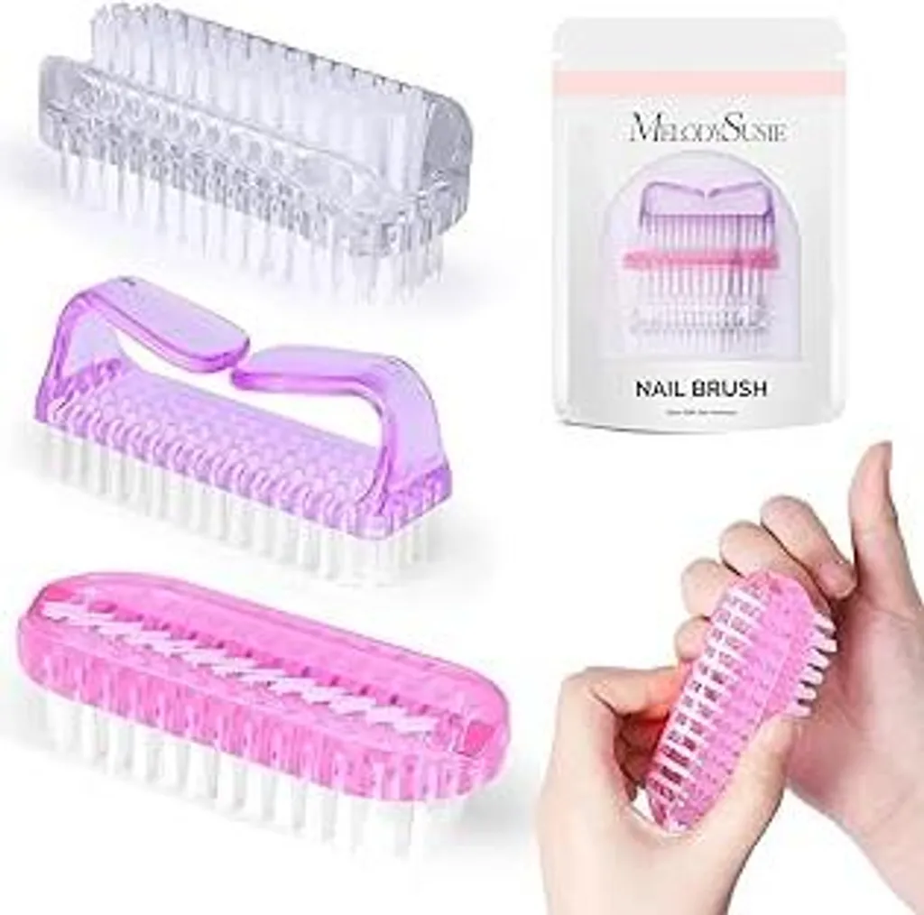 Melodysusie Spazzolino per Unghie Professionale Manuale - Set da 3