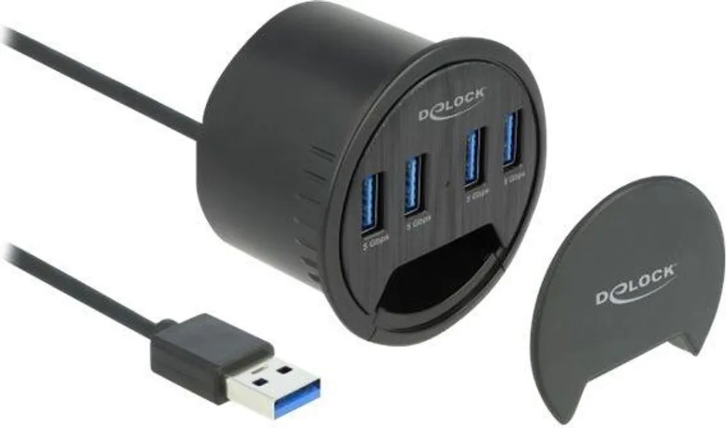 Hub USB 3.0 Delock 4 Ports SuperSpeed Type-A pour Bureau - Modèle 62534
