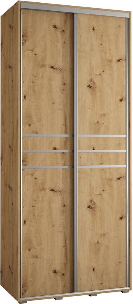 MEBLE KRYSPOL Cannes 10 Schrank mit 2 Schiebetüren - 205,2x120x45 cm - Artisan Artisan Silber