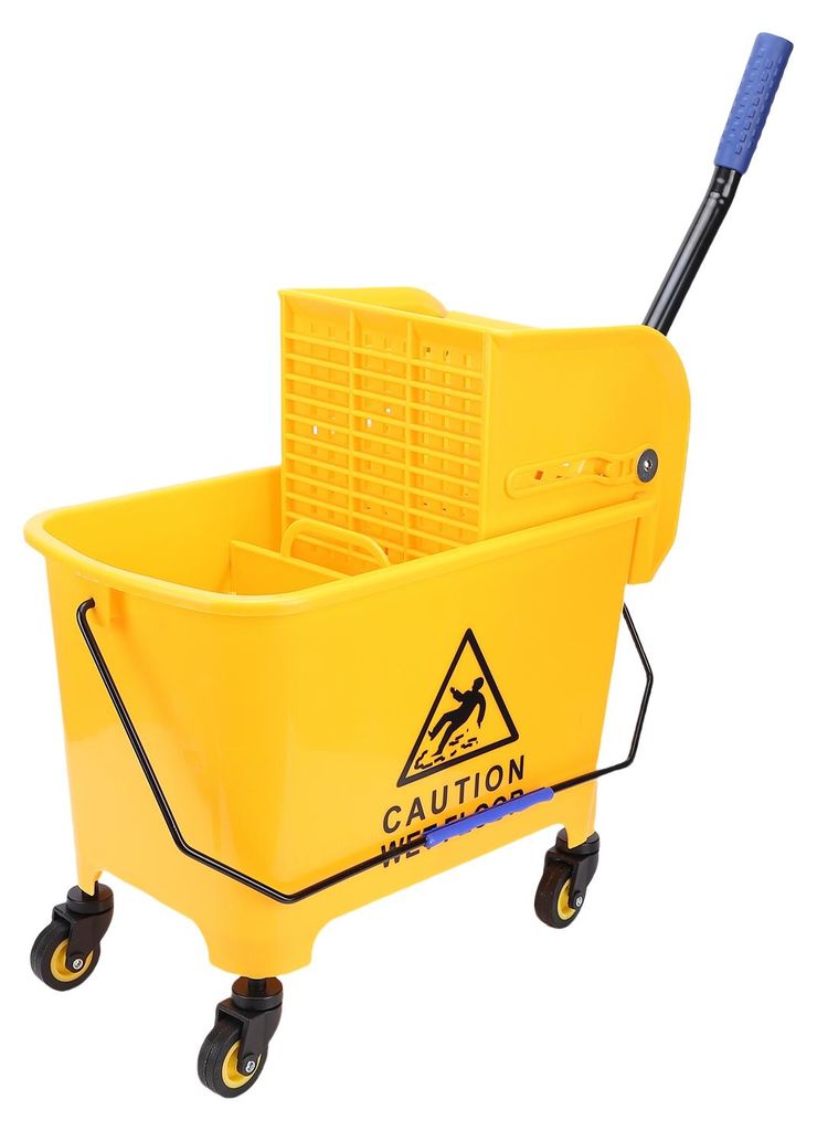 Mop-Eimer, 20 l, seitlich drückend, gewerblich, mit Rädern und Griff für die Bodenreinigung