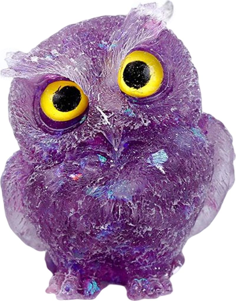 Owl Ornament Manual Tropfkleber Kunstkristall Lebendige Eulen -Tierfigur für Zuhause-W