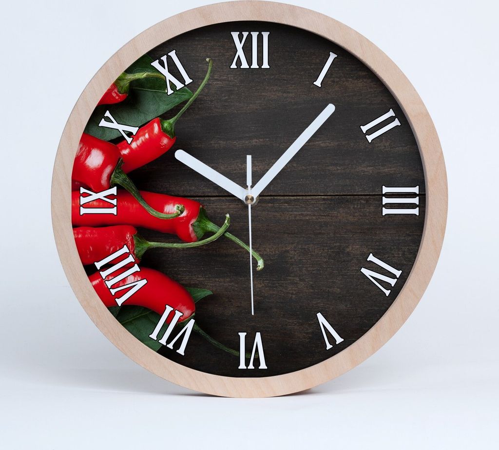 Holzuhr 30fi cm wanduhr - weiße Spitzen - Peperoni Produktbild 