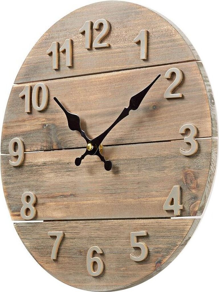 Wanduhr | Durchmesser: 300 mm | Holz | Beige / Braun