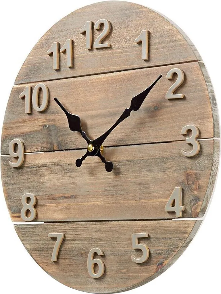 Pendule Murale 30cm Nedis en Bois Naturel au Design Épuré et Moderne