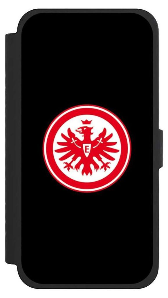 NIVOCASE Klapphülle für Apple iPhone 15 Pro Max Handyhülle aus Kunst Leder NIVOflip schwarz Adler Eintracht Frankfurt SGE