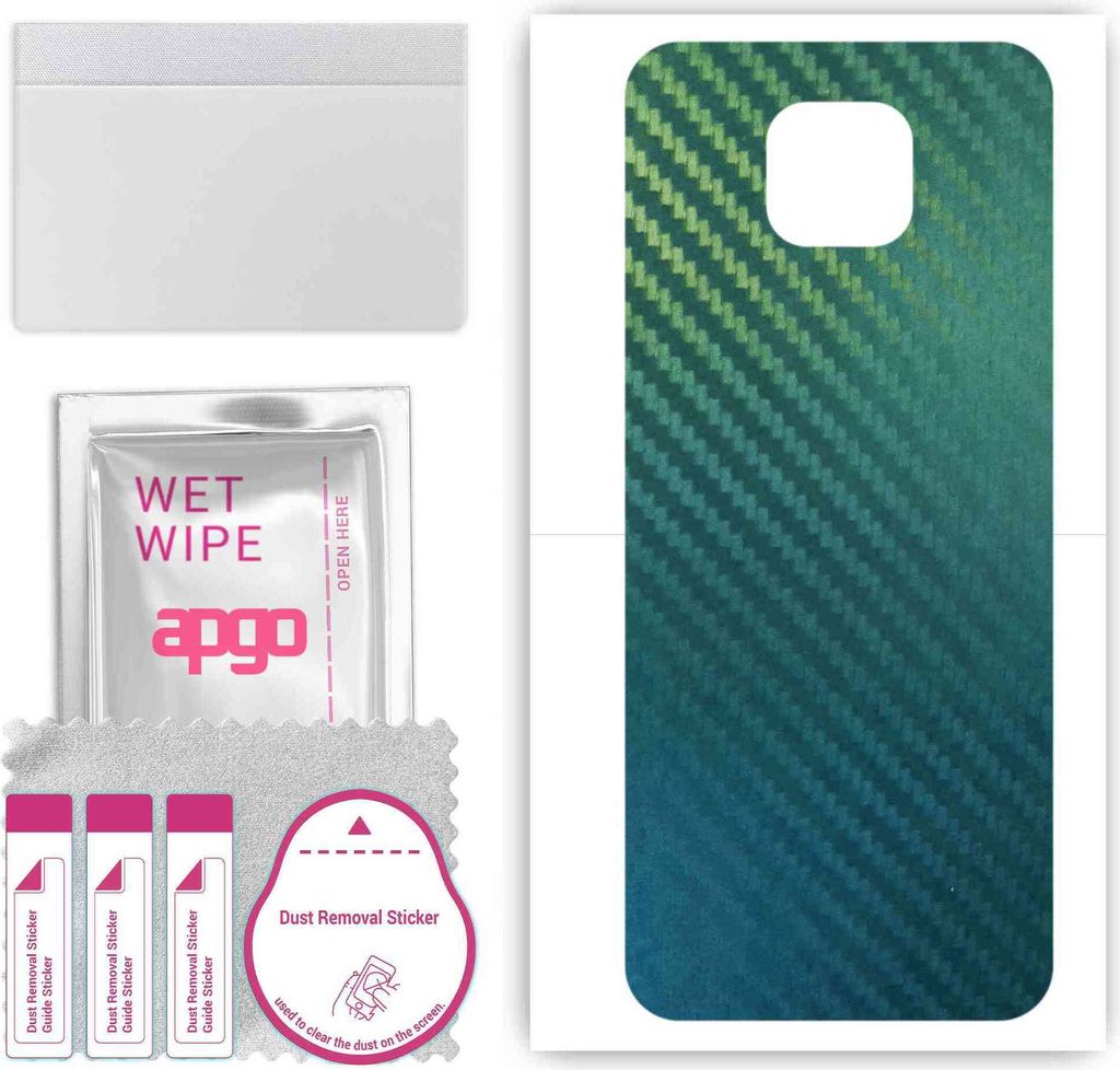 apgo Rückseite Schutzfolie, Skin, kompatibel mit Motorola Moto G9, Hinten Displayschutzfolie aus Vinylfolie, kratzfest, einfache Montage - Kohlens...