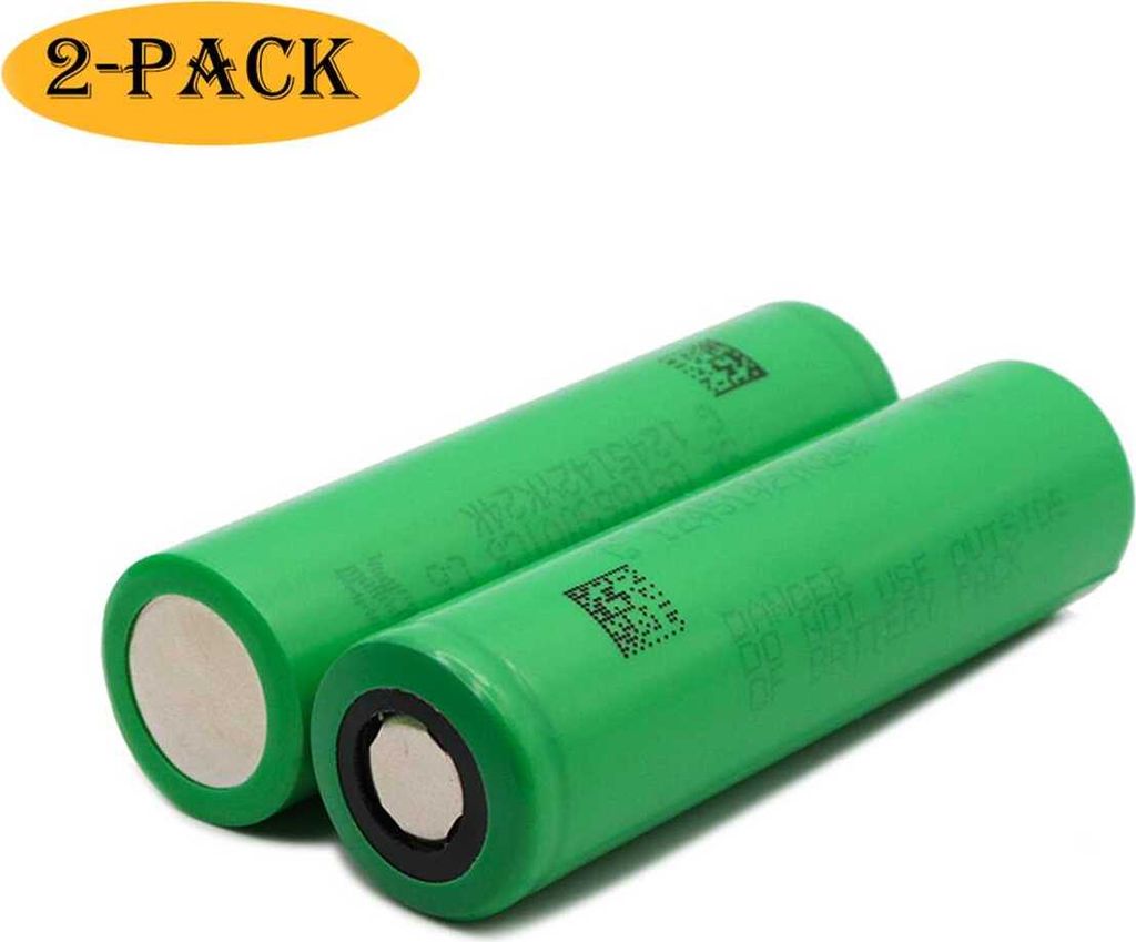 Two green cylindrical batteries are shown on a white background.