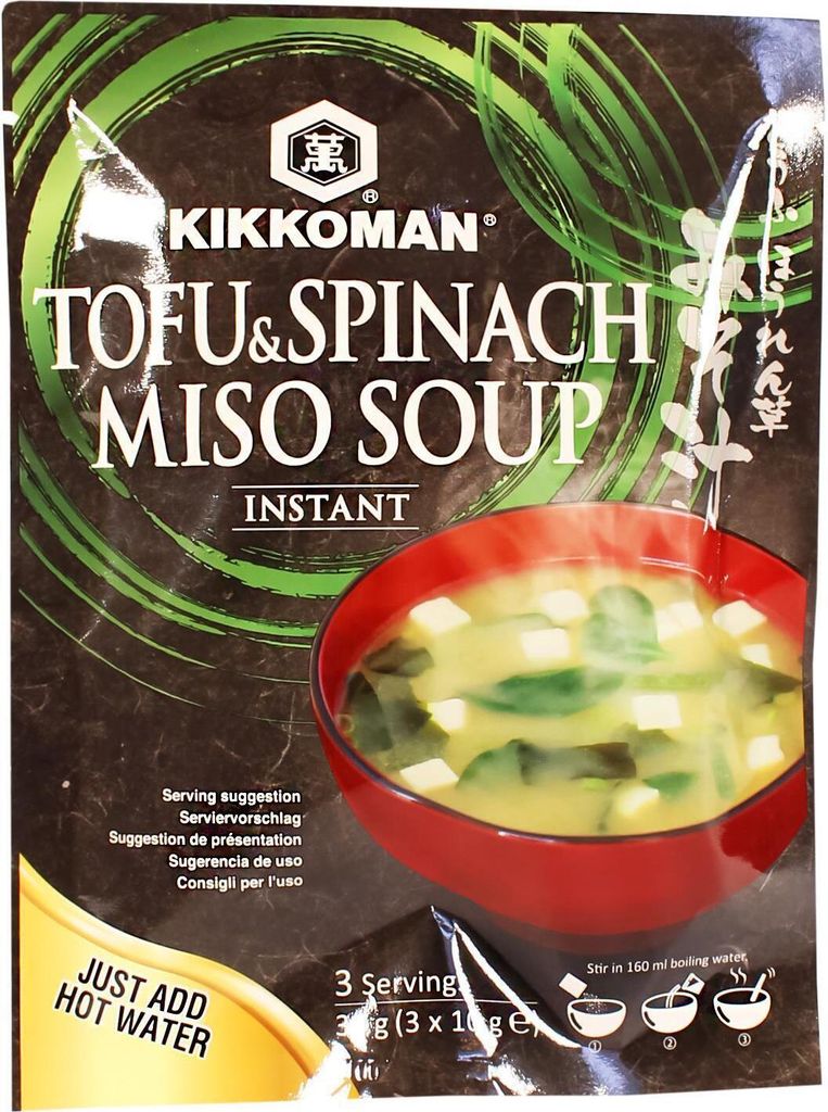 Kikkoman Instant Miso Suppe Tofu&Spinat 30g Produktbild 