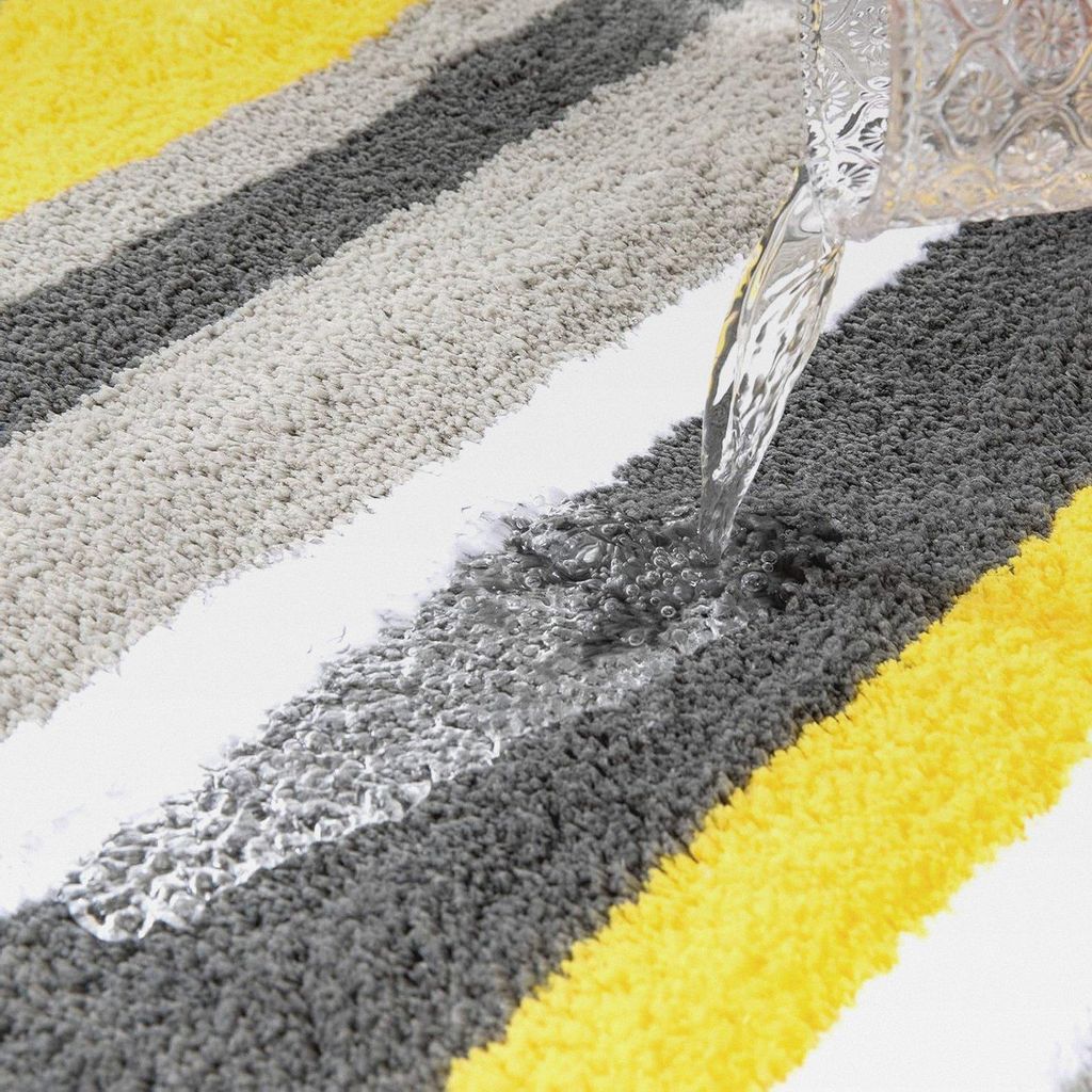 Badematte Badteppich Stripe Duschmatte Non Slip Badvorleger Gestreifte Fußmatte Dekorativ Badzimmermatte Flauschig Saugfähig rutschfest Badezimme...