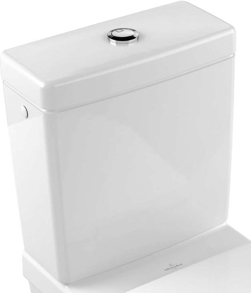 Villeroy & Boch Architectura Cistern, Chrom, Keramik, Weiß, Doppel, 387 mm, 165 mm