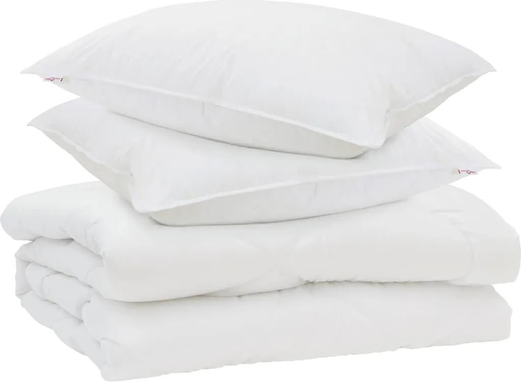 vidaXL Piumino con 2 Cuscini Microfibra Bianca - Set Letto Caldo e Soffice