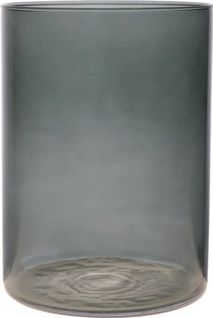 Dekoglas, Vase LEVI ESSENTIALS Zylinder H. 25cm D. 18cm grau Glas Hakbijl