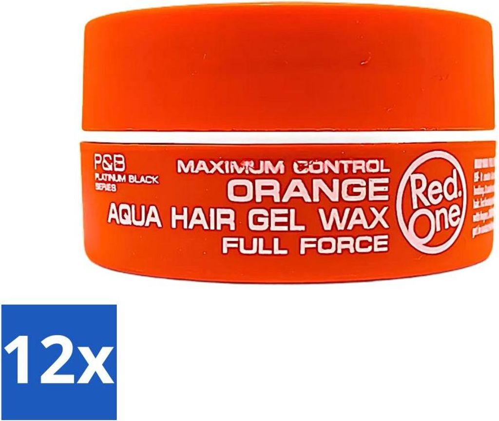 Red One – Haarwachs – Aqua Orange – Erfrischendes Styling – Für starken Halt & glänzendes Finish – 150 ml - Vorteilspack - 12 Stücke