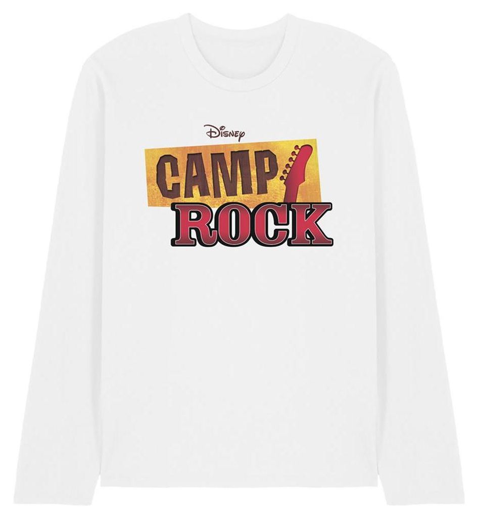 Camp Rock - T-Shirt für Herren/Damen Uni, Langärmlig TV34580 (L) (Weiß)