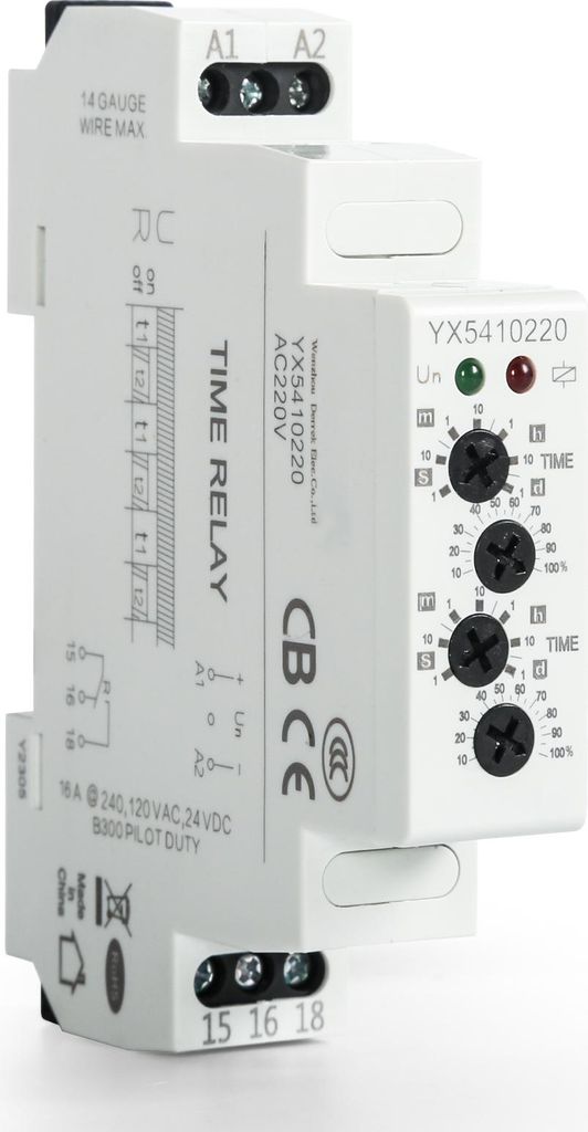 Zyklus Timer Relais DIN-Schiene AC 220V 16A, Automatisches Endlos-Zeitrelais, Zeitverzögerung 0,1s bis 1 Tag