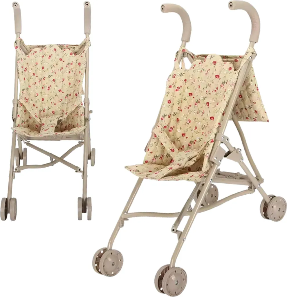 Poussette poupée Woopie Royal Vintage Rose - Grandes Roues et Capote