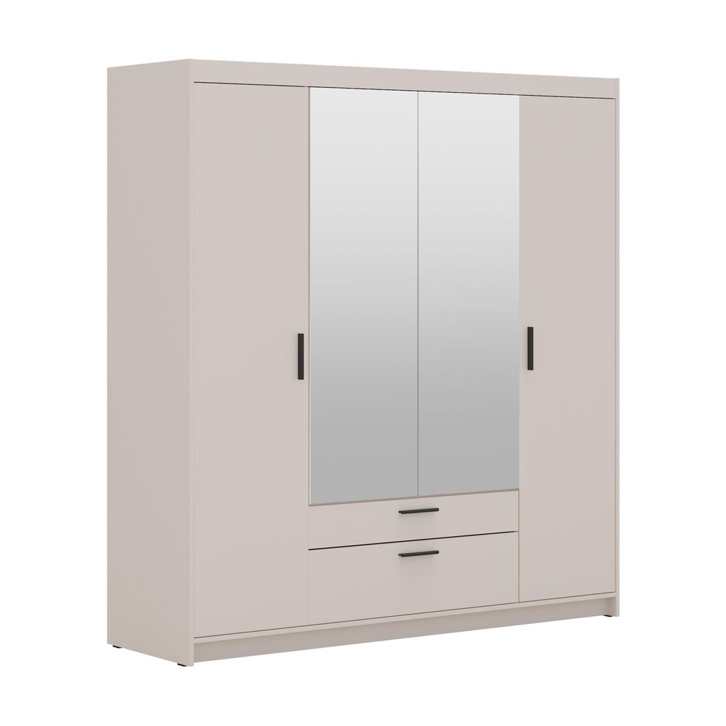 AX LIVING Beige Kleiderschrank mit Spiegel Storicos 4T Produktbild 