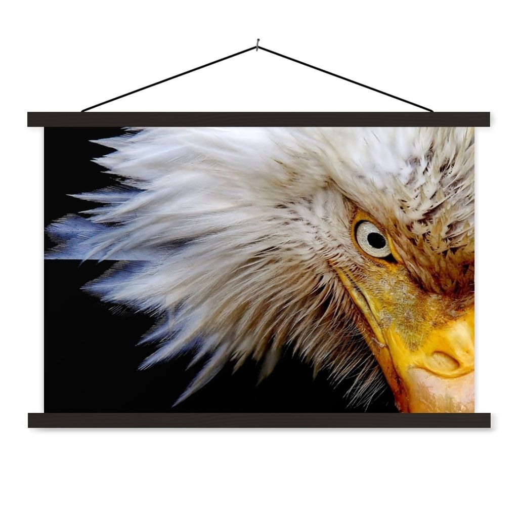 MuchoWow Textilposter Vogel - Auge - Schnabel 150x100 cm mit schwarzem Rahmen - Schlafzimmer