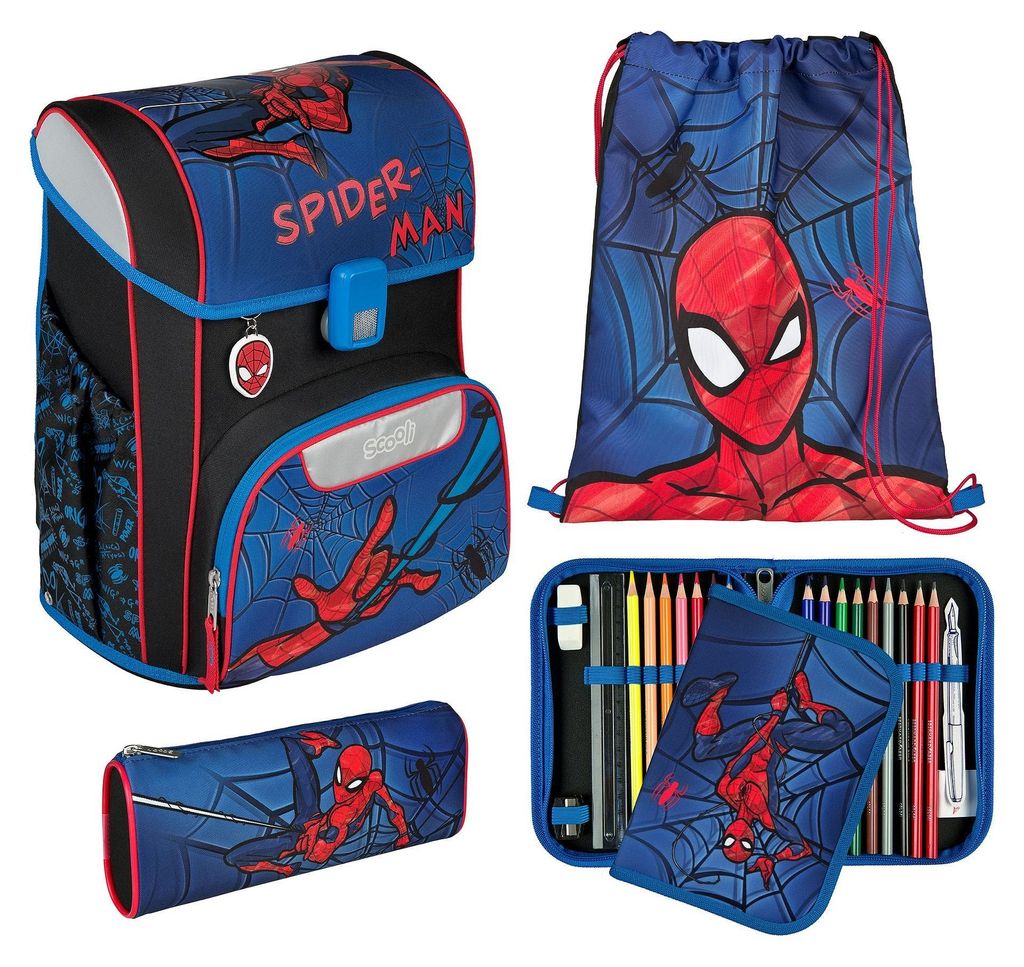 Scooli EasyStart Schulranzen-Set 5-teilig Spider - Man blau schwarz