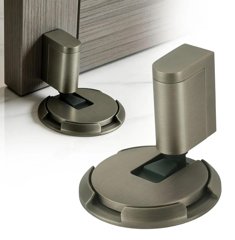 Butée de porte magnétique invisible en bronze antique avec fixation sol