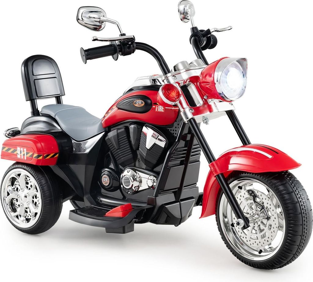 6V Kinder-Elektromotorrad mit Licht und Sound, Rot