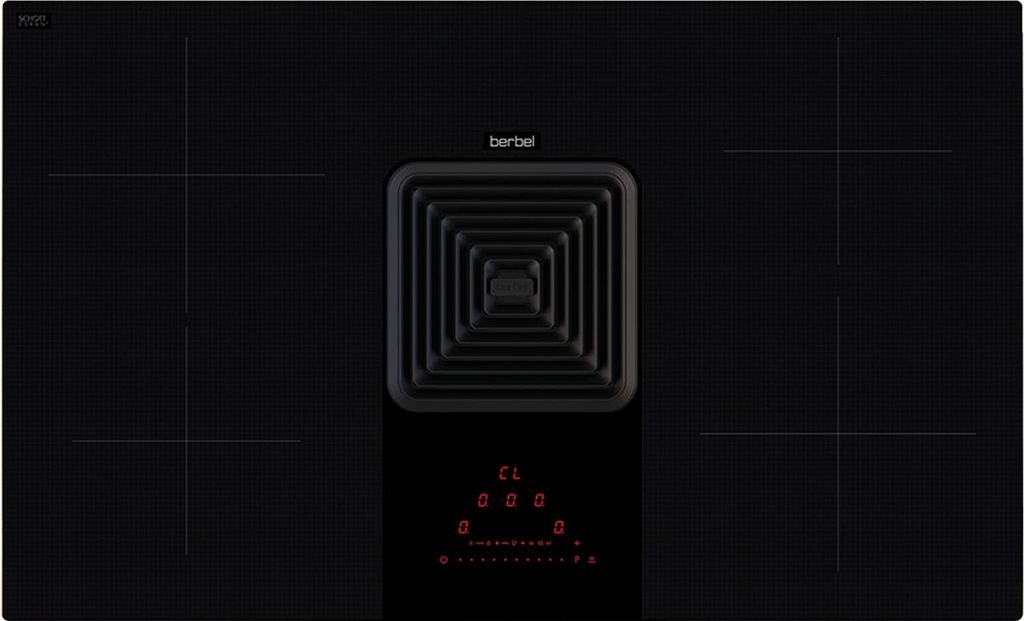 Berbel Set 1100092DLU Downline Compact BKA 83 DLC Kochfeldabzug Induktion Mattschwarz + Umluft-Set DL BUF 1100064