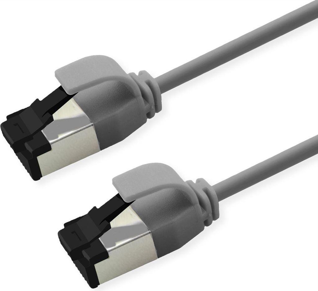 ROLINE S/FTP-(PiMF-) Patchkabel Cat.8 (Class I), Slim, LSOH, PoE, grau, 1,5 m
