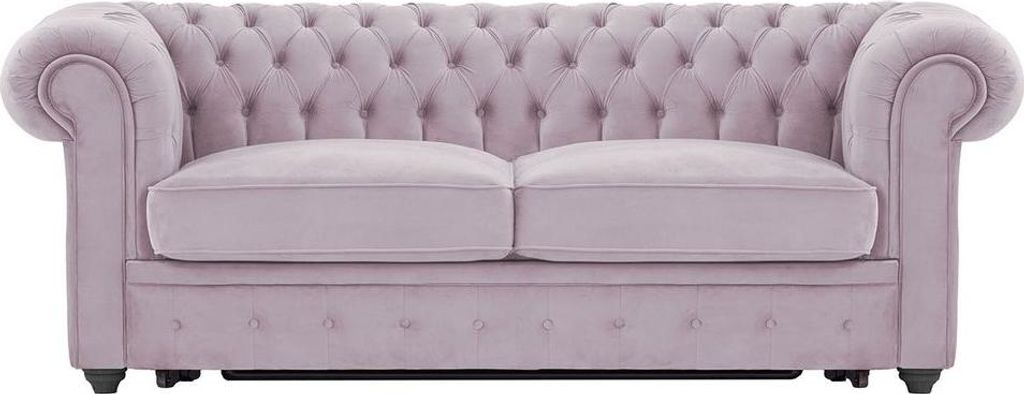 3-Sitzer Chesterfield Max Borneo Schlafsofa-Velluto 14-black