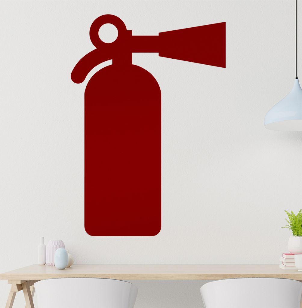 Feuerlöscher Wandtattoo in 6 Größen - Wandaufkleber Wall Sticker - Dekoration, Küche, Wohnzimmer, Schlafzimmer, Badezimmer