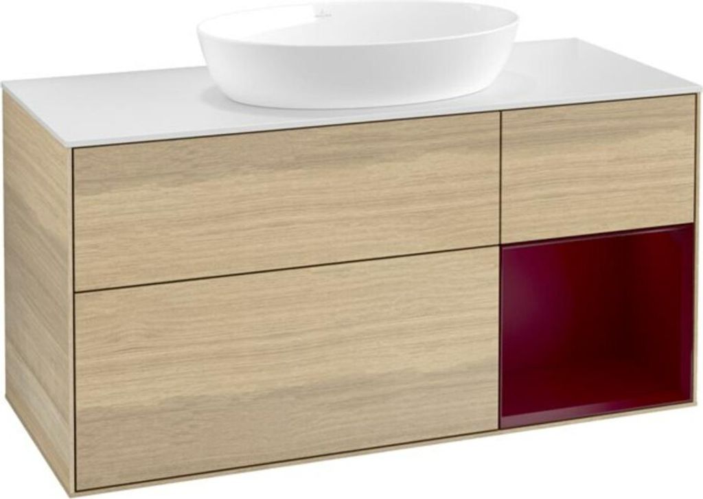 V&B Waschtischunterschrank Wandbeleuchtung Finion 120cm, Pl wh. m, Reg Peo m Lac, Oa ven