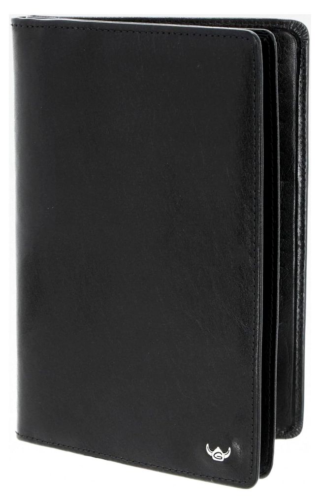 Leder Ausweisetui Colorado RFID Schutz Brieftasche mit Reißverschluss Schwarz
