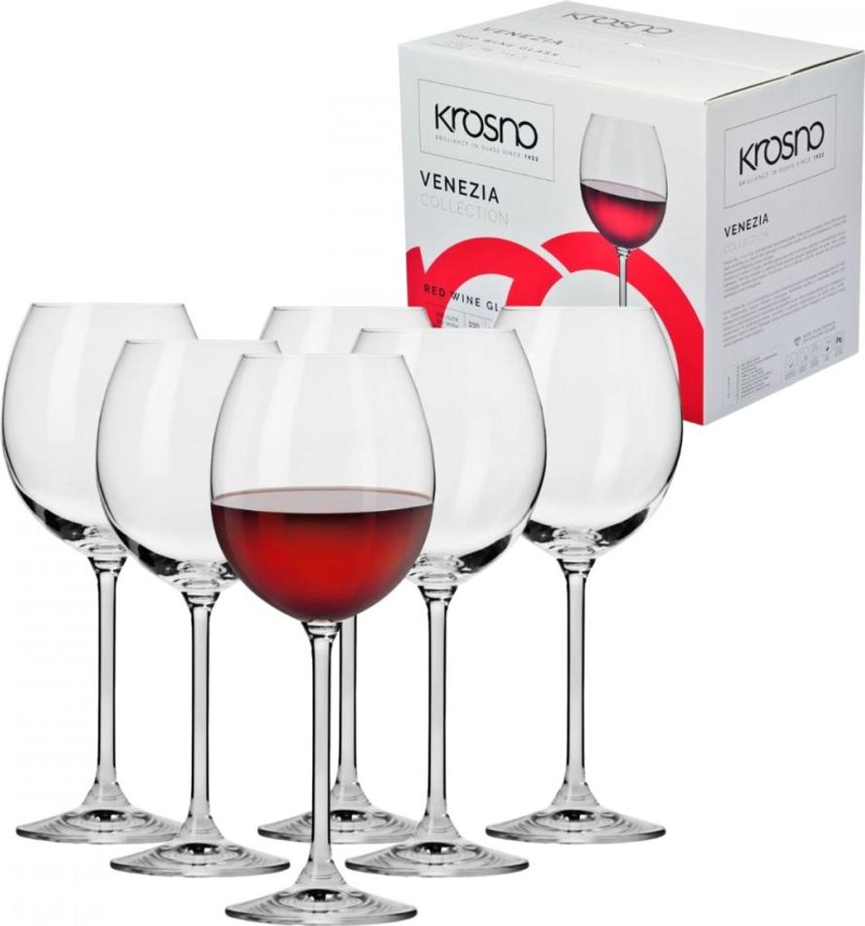 Kieliszki do czerwonego wina KROSNO Venezia, zestaw 6 Zdjęcie produktu 
