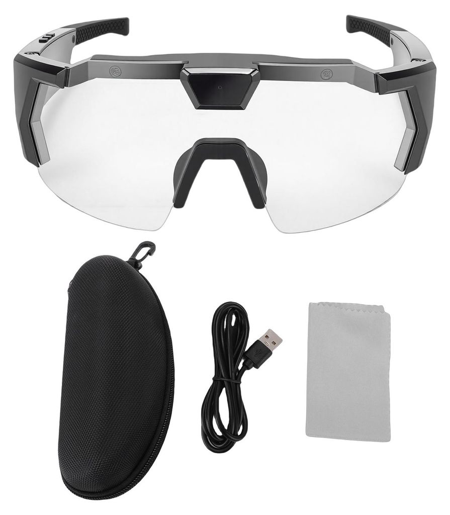 Fahrradbrille mit Kamera 12 MP 1080P HD WiFi Weitwinkel Smart Sports für Outdoor-Aktivitäten