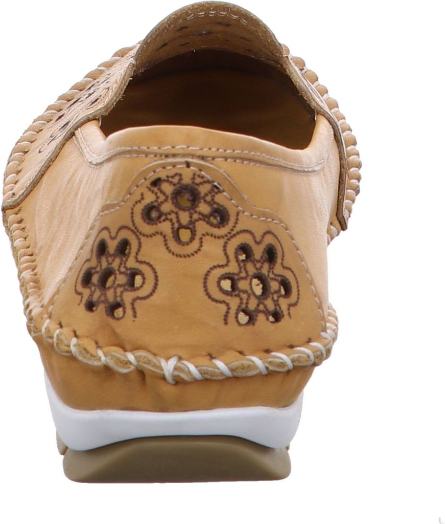 Gemini Damen Slipper Ballerina Leder Cutouts Blumenmuster 382336-01, Größe:41 EU, Farbe:Gelb
