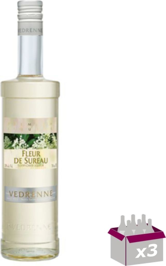 Lot de 3 Vedrenne - Liqueur de fleur de sureau 20° - 70cL