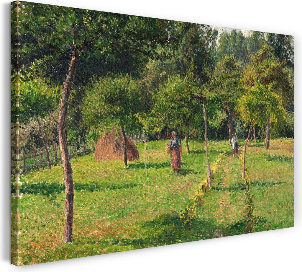 Leinwandbild (120x80cm): Camille Pissarro - Le jardin à Éragny, echter Holz-Keilrahmen inkl. Aufhänger, handgefertigt in Deutschland