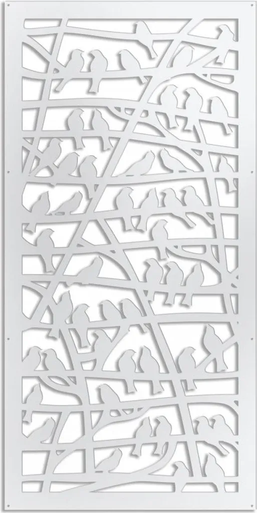 Divisorio Decorativo BIRDS 73x148 cm | Pannello Bianco PVC Traforato