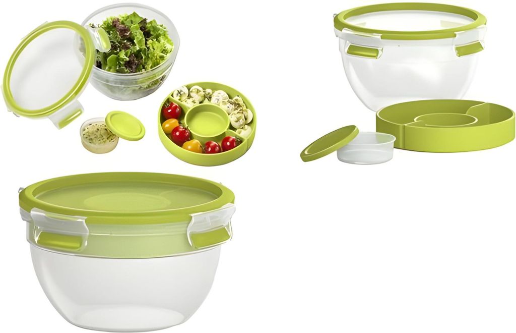 EMSA CLIP & GO SALATBOX 1,0 L, 518097, 1 l, Transparent, Produktbild 