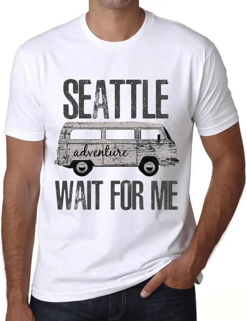 Herren Grafik T-Shirt Abenteuer warten auf mich in Seattle – Adventure Wait For Me In Seattle – Öko-Verantwortlich Vintage Jahrgang Kurzarm Lu...