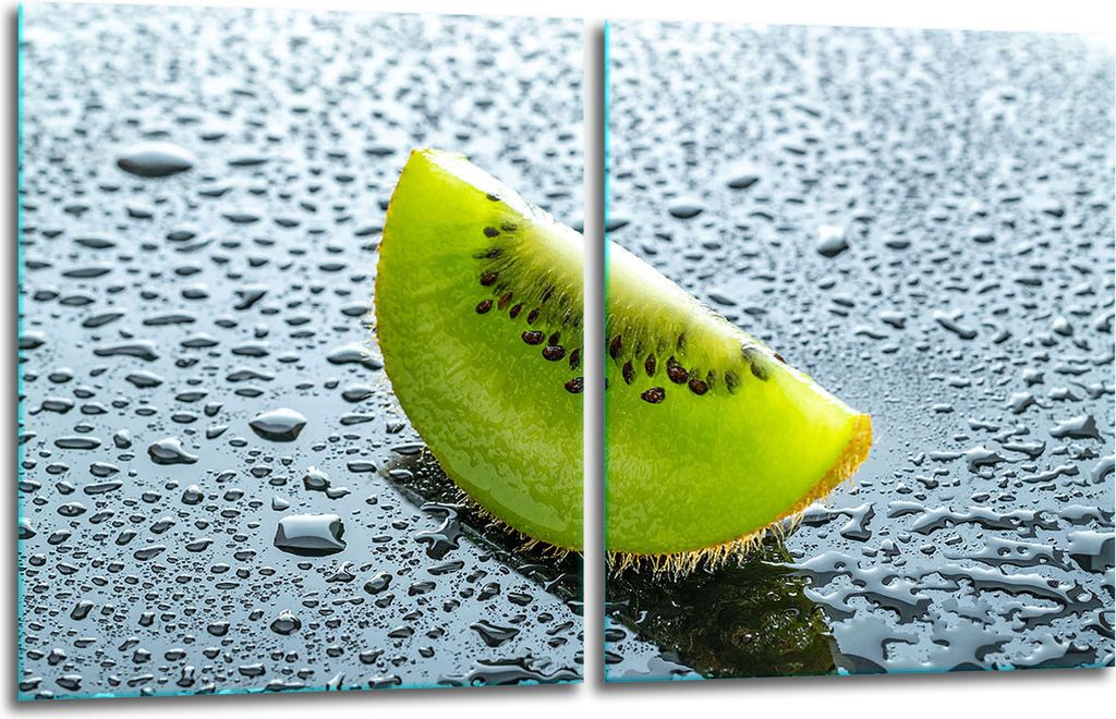 Herdabdeckplatten 2x40x52 Glaskeramikfeld 2-Teilig Glas Spritzschutz Kiwi