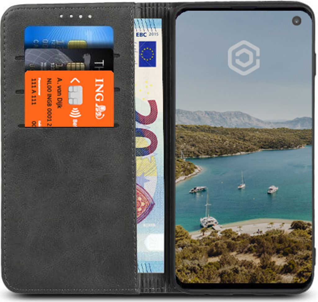 Casecentive Leder Wallet Case Samsung Galaxy S10 Schwarz