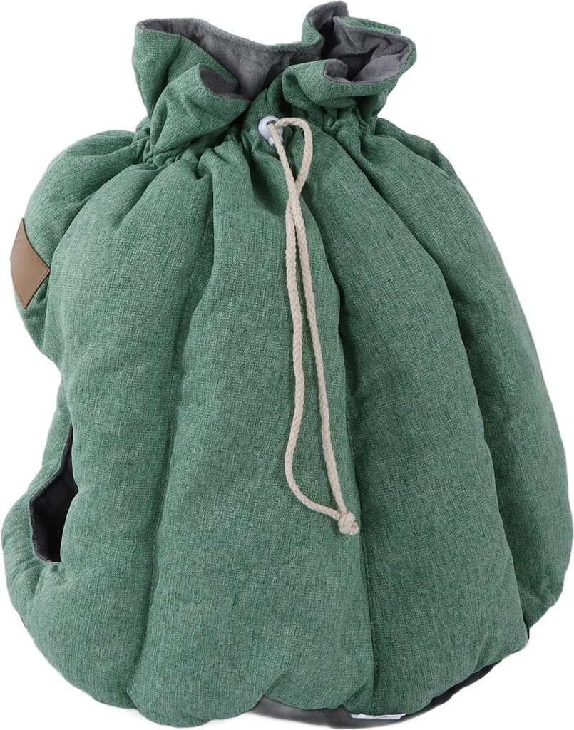 Sac de couchage thermique pour chat avec cordon ajustable vert olive