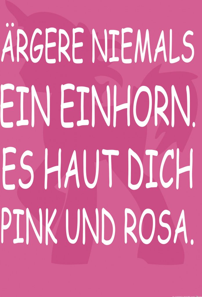 Einhörner Kunstdruck Bild -„rgere Niemals Ein Einhorn Es Schlägt Dich Pink Und Rosa (120 x 80 cm)