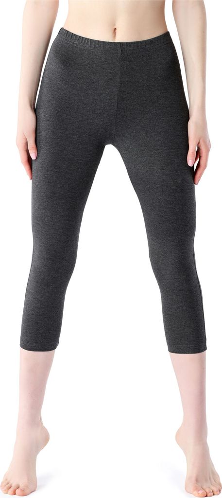 Bellivalini Damen Leggings 3/4 aus Viskose BLV50-204 (Dunkelmelange, S)