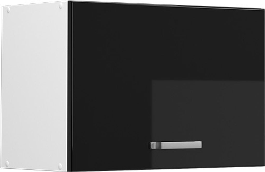 Hängeschrank Vicco R-Line Schwarz Hochglanz 60 cm Flach, Model 41042