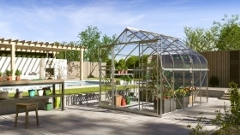 Vitavia Gewächshaus "Dione 8300" inkl. Stahlfundamentrahmen aluminium eloxiert 8,3 m² 3 mm ESG