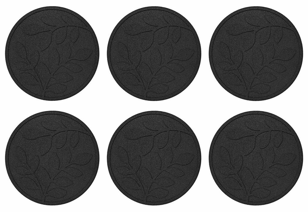 Gehwegstein 6 pcs Schwarz Ø 44 x 2 cm Gummi