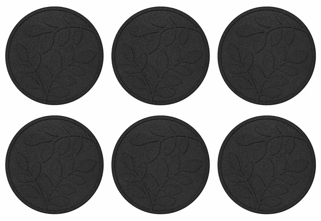 vidaXL Pavés de jardin 6 pcs Noir Ø 44 cm en caoutchouc recyclé