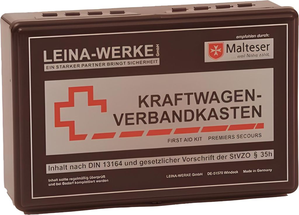 LEINA KFZ Verbandkasten Unser Bester Inhalt DIN 13164 schwarz