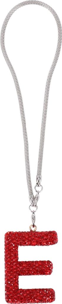 1 Stück Metall/Strass Buchstabe E Mit Diamanten Auto Rückspiegel Anhänger Accessoires Auto Hängeornament Rot
